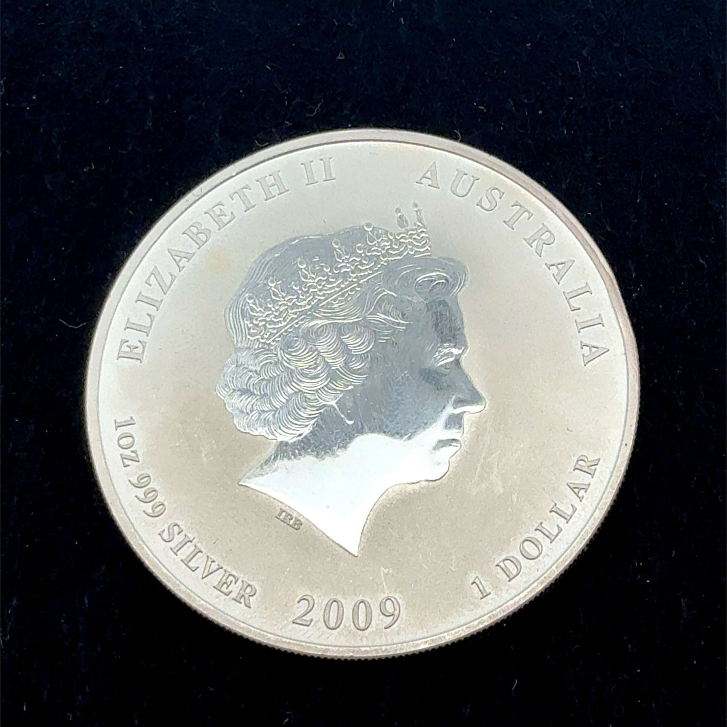 Australische 1-Dollar-Münze 2009, Year of the Ox, mit Bild von Queen Elisabeth II, geprägt von Perth Mint.