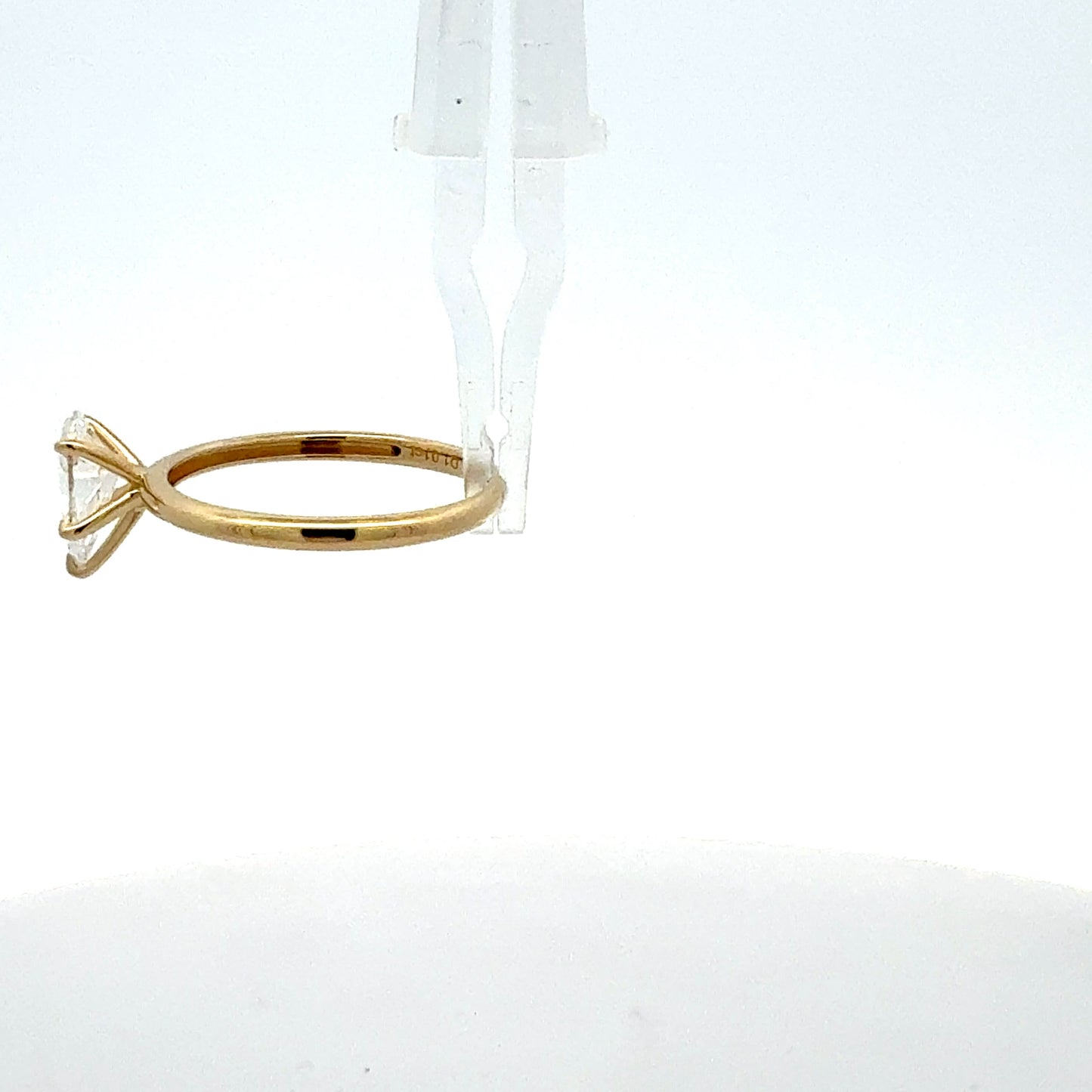 585 Gelbgold Ring mit IGI-zertifiziertem Labor-Diamanten – Tropfenschliff, 1,01 ct