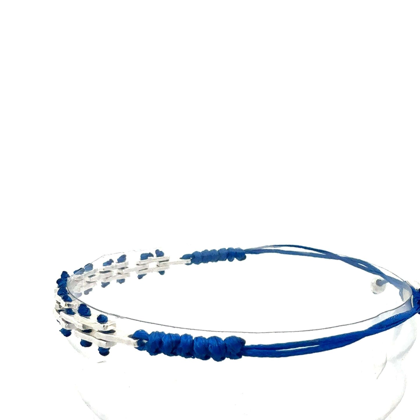 Modernes Glieder-Armband "Struktur" | Minimalistisch & Verstellbar | Silber-Schwarz oder Silber-Blau – Juwelier Alen