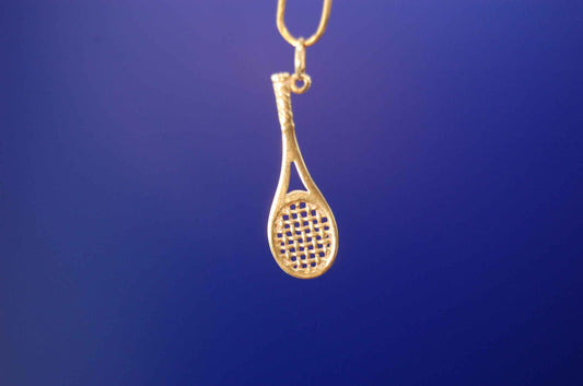 Tennisschläger Anhänger 14 Karat Gold – Elegantes Design für Sportliebhaber – Juwelier Alen