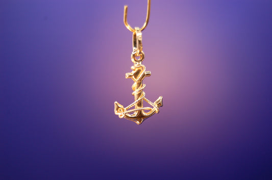 Anker-Anhänger aus 585er Gelbgold (14 Karat). Anhänger Juwelier Alen