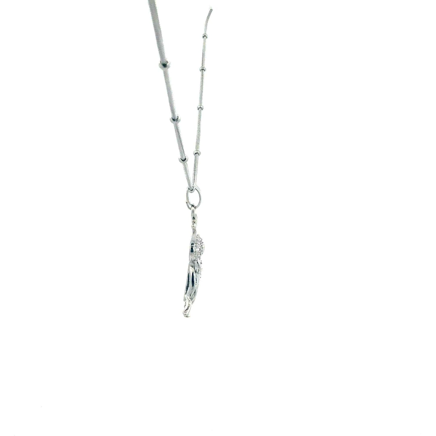 Edelstahlkette mit Papagei-Anhänger und Zirkonia, Halskette von Juwelier Alen, detailreiche Schmuckkette mit Vogelmotiv