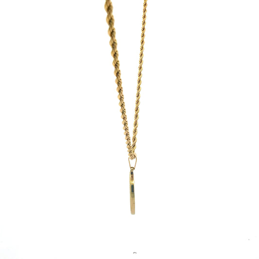 Edelstahlkette goldfarben vergoldet mit Blumen-Anhänger