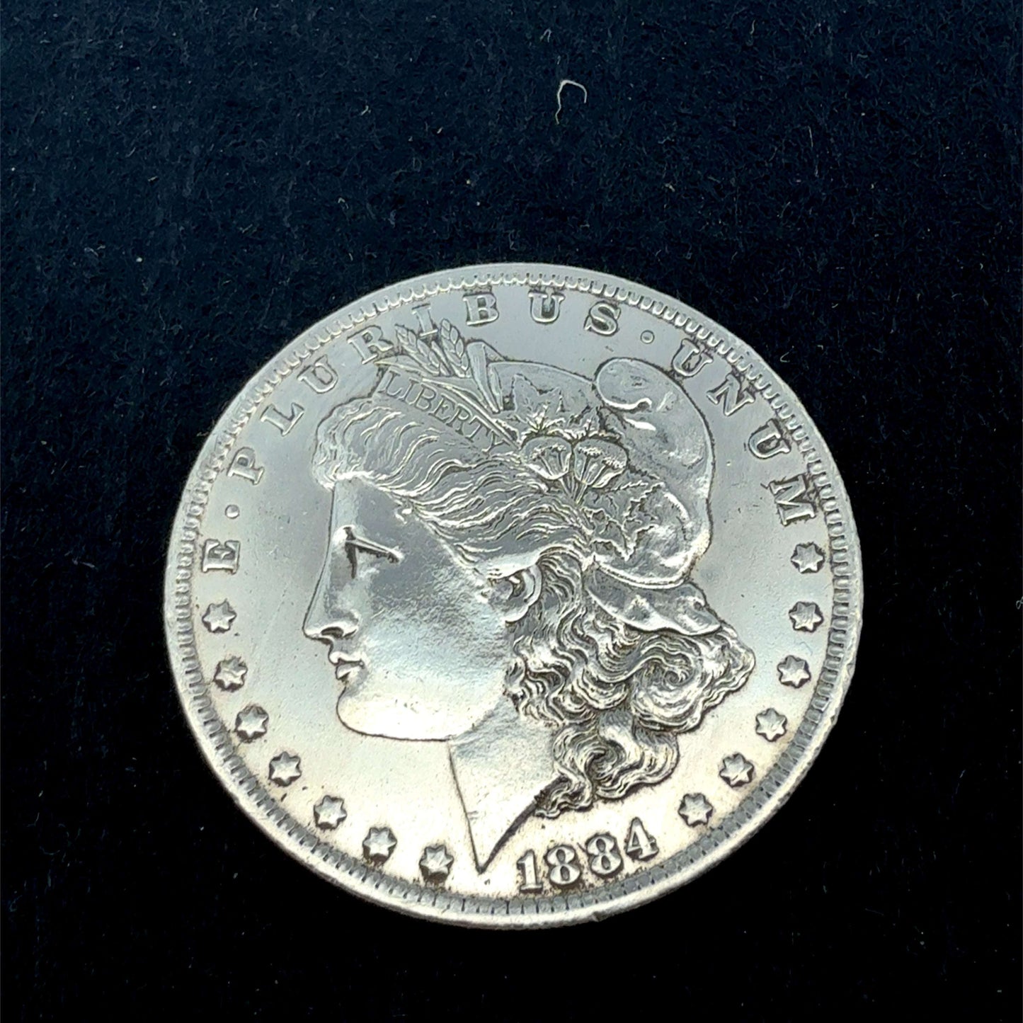Morgan Silbermünze 1884-O, New Orleans Mint, Silbermünze mit detailliertem Münzbild, von Juwelier Alen
