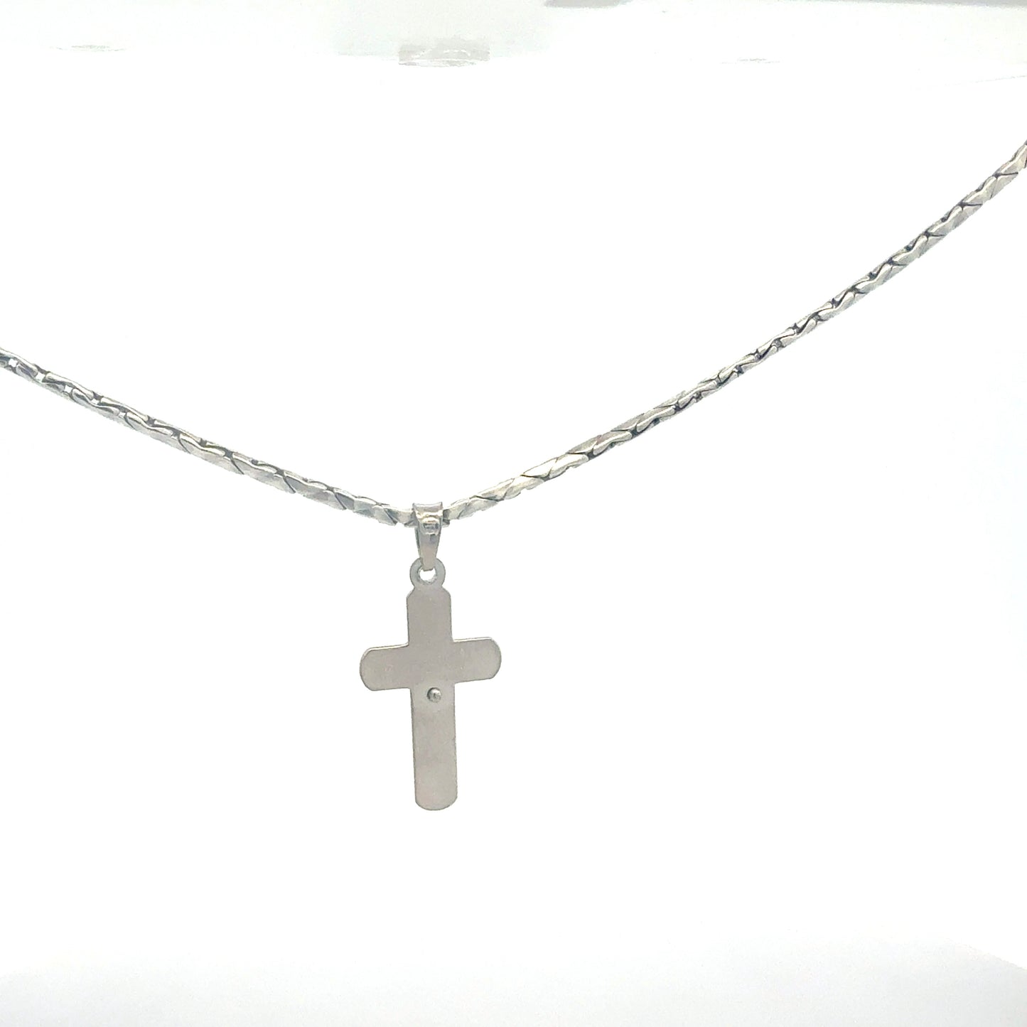 925er Silber Kreuz Anhänger – Rückseite mit Öse