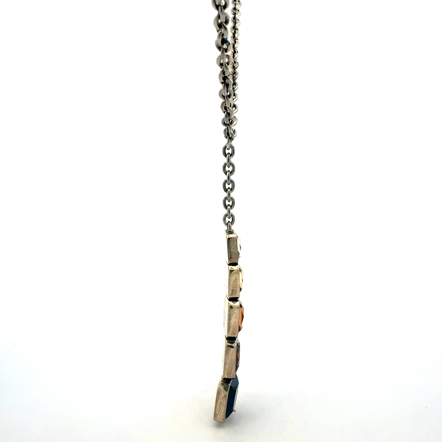 Silberkette 925 Anker 21,99g mit 5 Steinen - Produktfoto