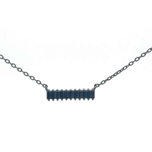 Oxidierte Silberkette 925 mit schwarzem Stein-Anhänger – Juwelier Alen
