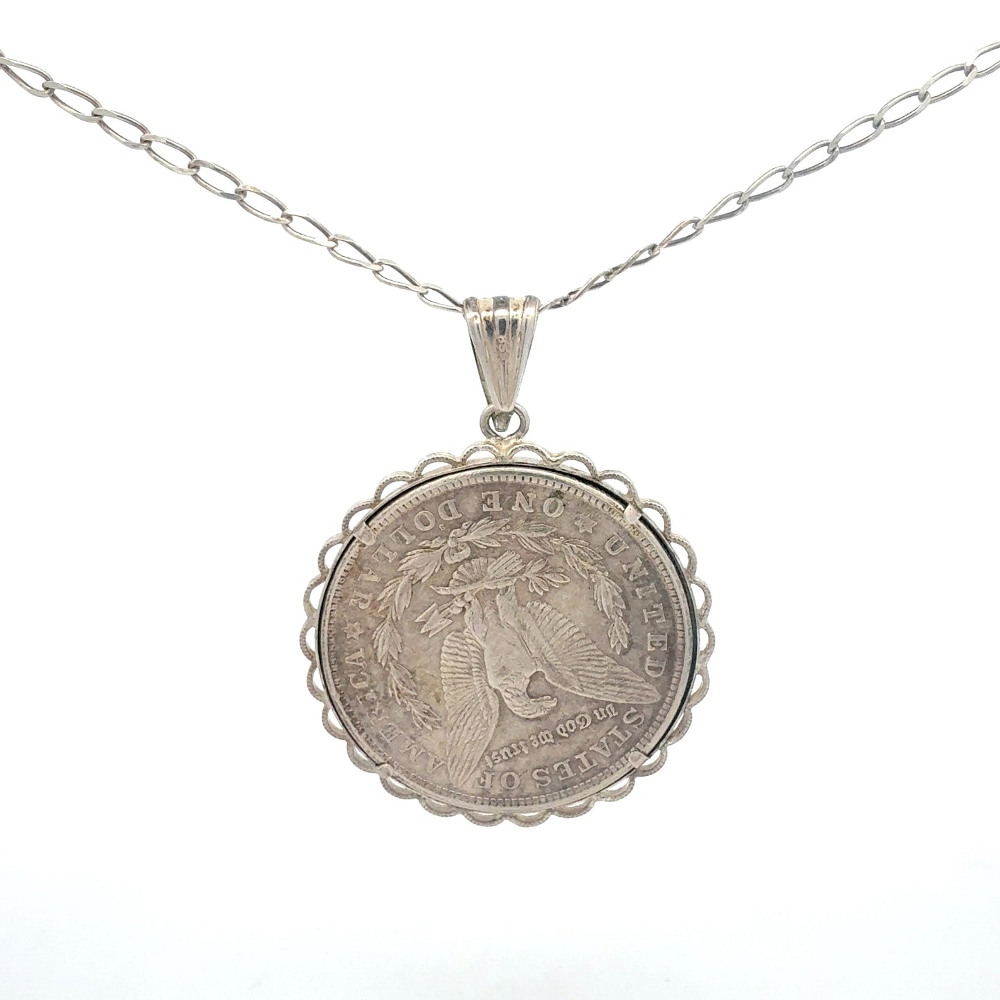 925 Silber Dollar-Münzanhänger – Rückseite Detai