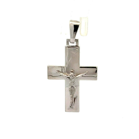 Sterlingsilber Kreuz Anhänger von Juwelier Alen, detailreiche silberne Schmuckfigur auf hellem Hintergrund