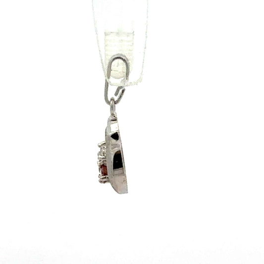 Anhänger Silber 925 mit Zirkonia und 2 roten synthetischen Steinen – Juwelier Alen