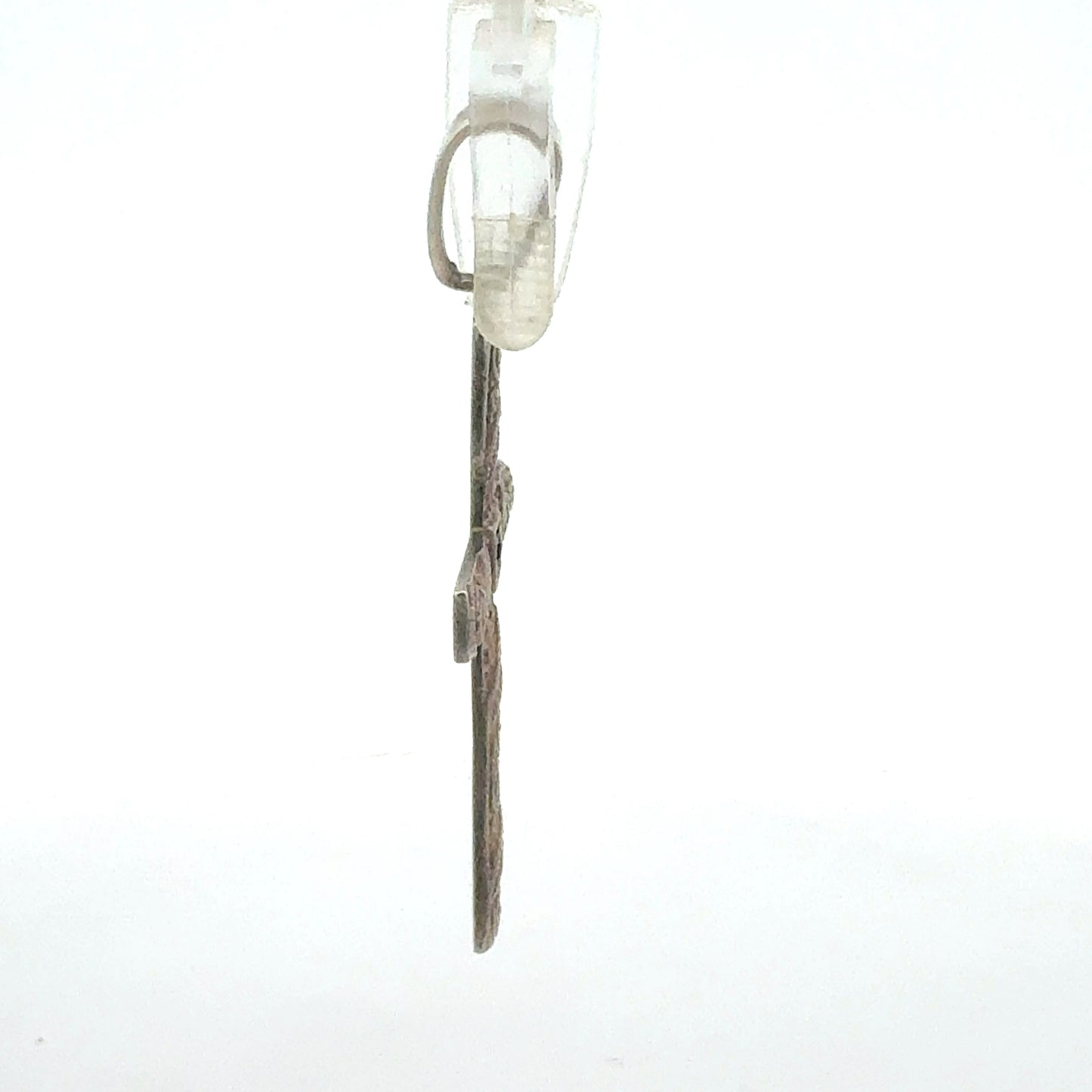 925er Silber Kreuz mit blauem Stein - Seitenansicht