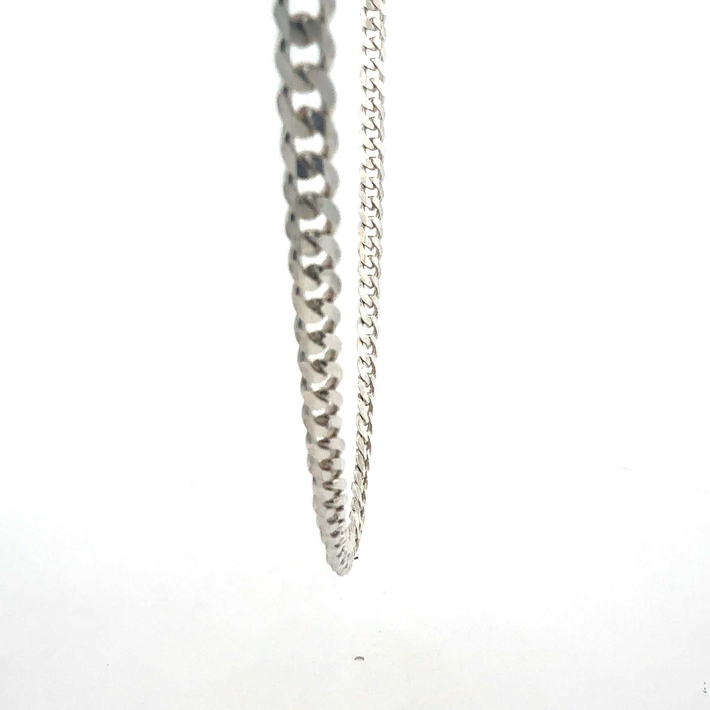 Sterlingsilber Panzer-Kette von Juwelier Alen, 51 cm lang, 20,20 g Gewicht, detaillierte Glieder, elegantes Schmuckstück
