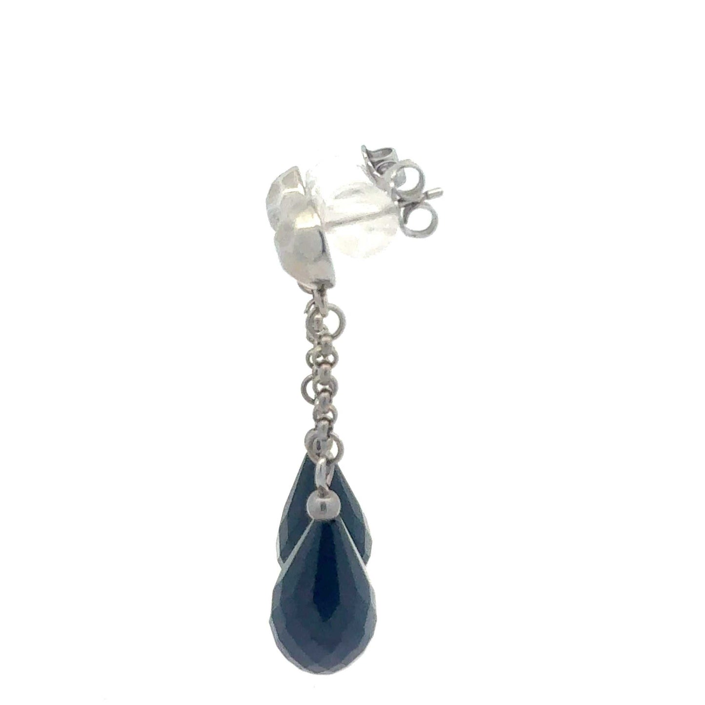 Sterlingsilber Ohrringe mit schwarzen Onyx-Steinen, elegantes Schmuckstück, detailreiche Verarbeitung, von Juwelier Alen