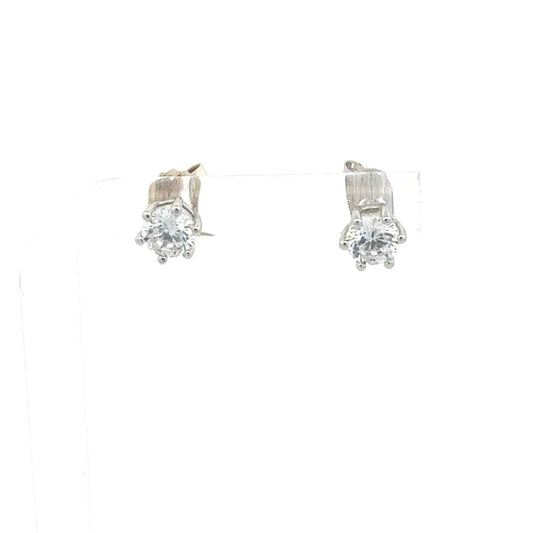 Sterling Silber Ohrringe mit Zirkonia von Juwelier Alen, detailreiche Schmuckstücke mit funkelnden Steinen.