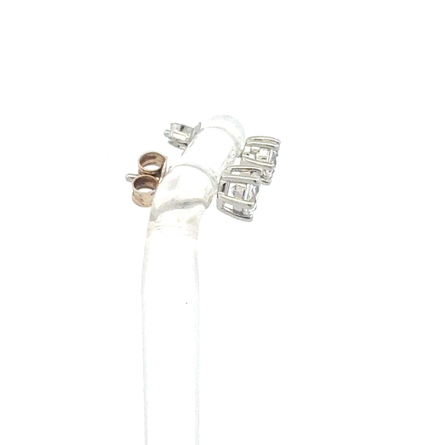 Sterling Silber Ohrringe mit Zirkonia von Juwelier Alen, elegante Damenohrschmuck, funkelnde Steine, feines Design