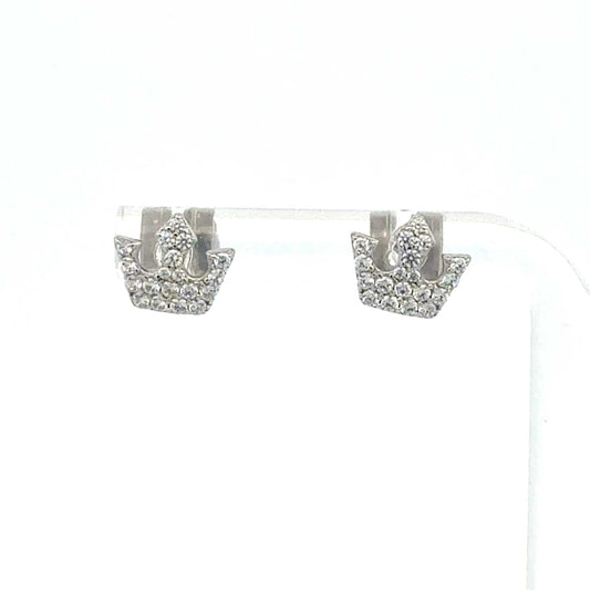Ohrringe aus Sterlingsilber im Kronedesign mit Zirkonia, eleganter Ohrschmuck von Juwelier Alen.