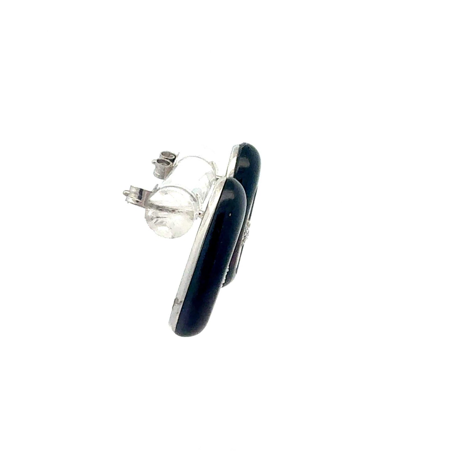 Ohrringe Sterlingsilber mit Onyx und Zirkonia – Juwelier Alen