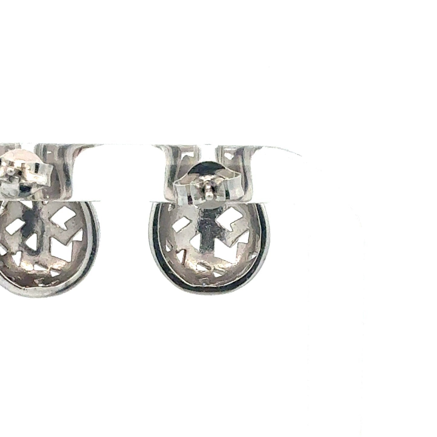 Silber-Ohrringe 925 teilvergoldet 4,96 g – Nahaufnahme Rückseite