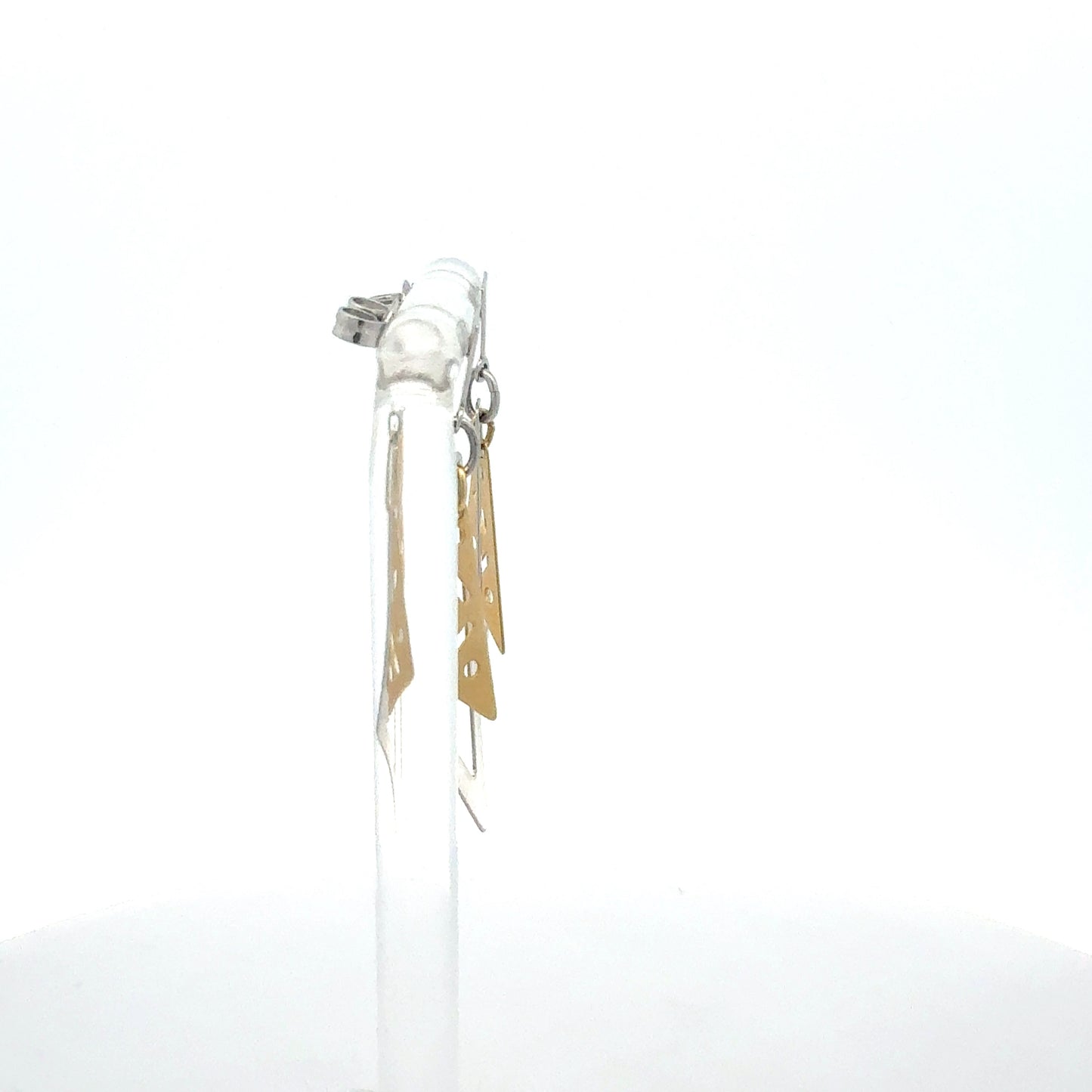 Elegante Ohrringe Silber vergoldet - Seitenansicht zeigt das Design