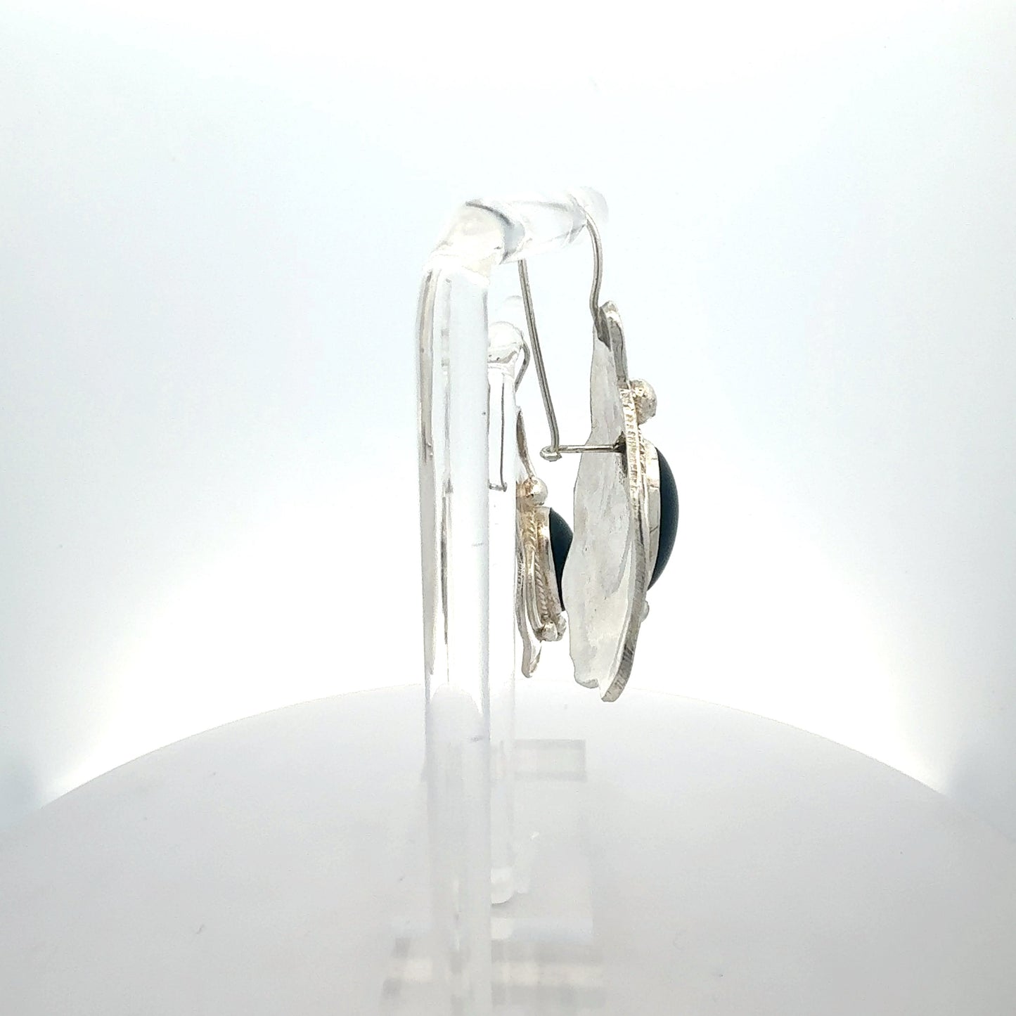 925 Sterlingsilber Ohrringe mit Onyx - Seitenansicht