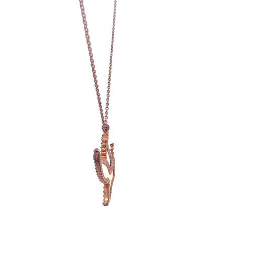 Roségoldene Sterlingsilberkette mit Freiheitstauben-Anhänger, elegante Halskette von Juwelier Alen, detailreiche Schmuckkette