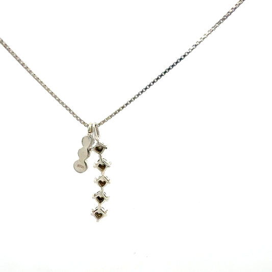 Kette Silber 925 – 3,61 g, 43 cm mit farbigen synthetischen Steinen Anhänger Juwelier Alen