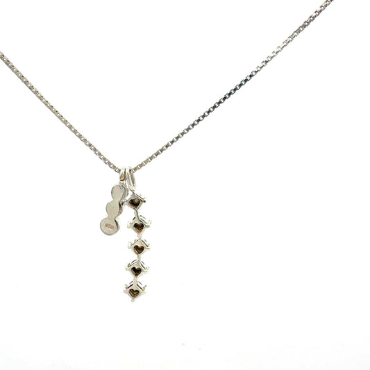 Sterling-Silberkette mit buntem synthetischem Anhänger, Juwelier Alen, elegante Schmuckkette mit farbigen Steinen