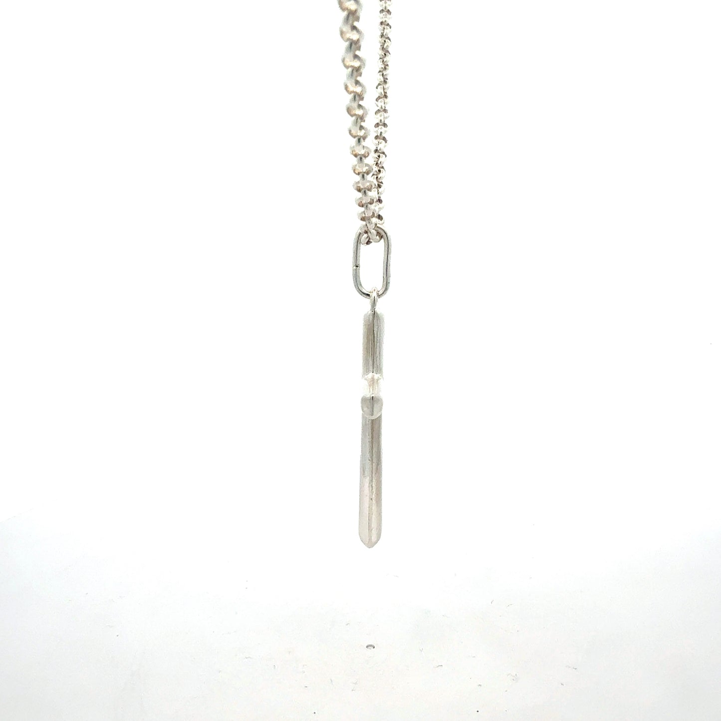 925 Silber Kette mit Kreuz-Anhänger Gesamtansicht Seite