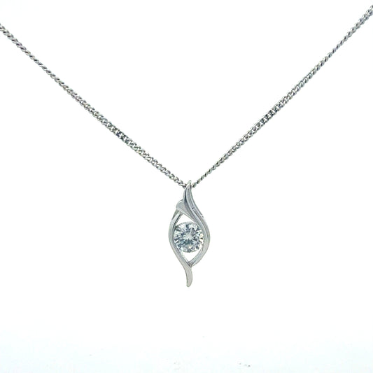 Kette Silber 925 – 2,84 g, 44 cm mit Anhänger und Zirkonia Anhänger Juwelier Alen