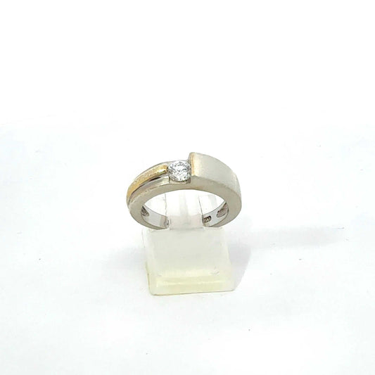 Ring Silber 925 – teilvergoldet mit Zirkonia – Juwelier Alen