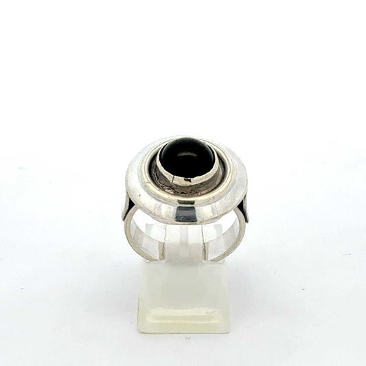 925er Silberring mit Onyx – Größe 59, 6,89 g – Juwelier Alen