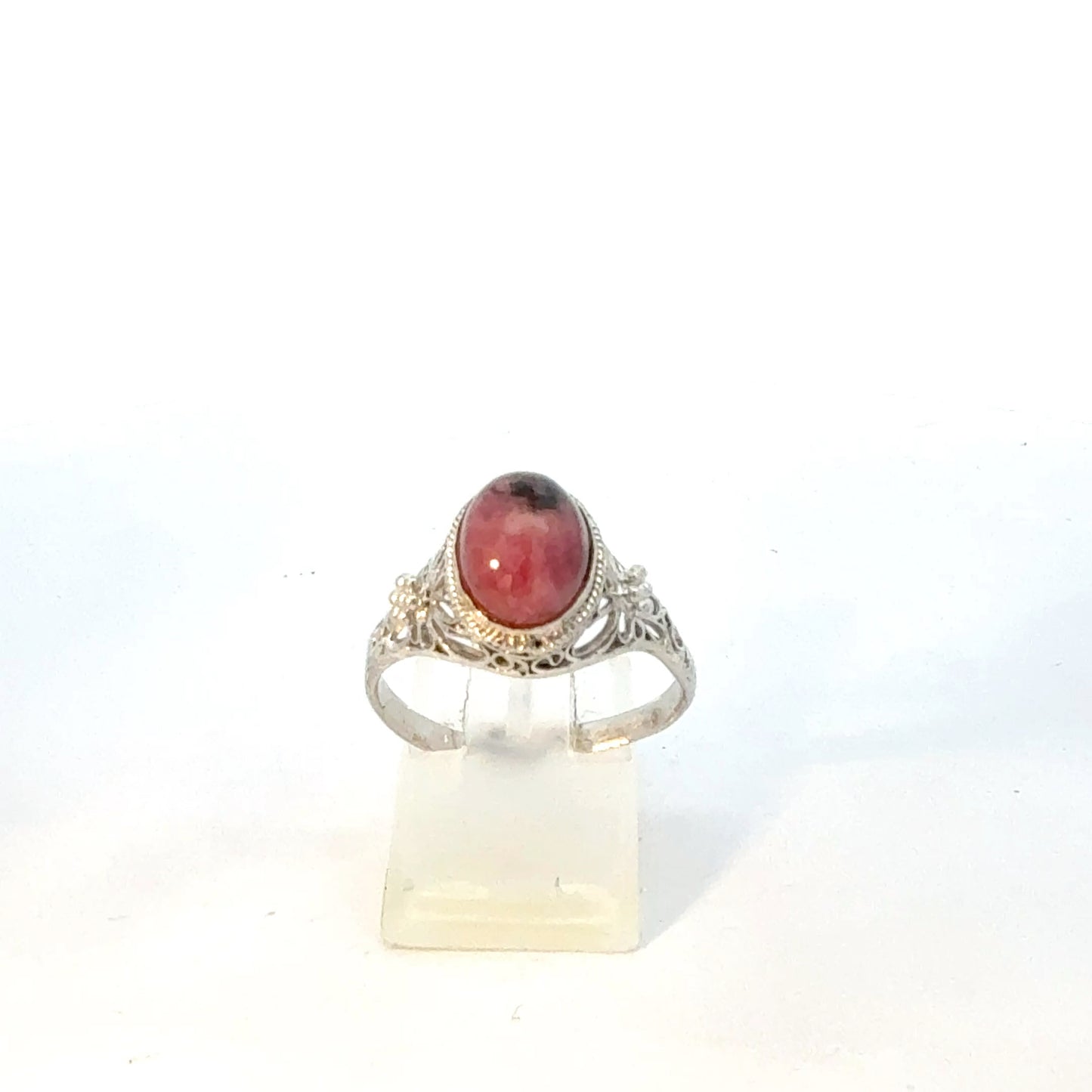 925 Silber Ring mit Glasstein - Hauptansicht