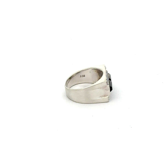 925er Silberring mit Onyx- und Glassteinen – Juwelier Alen