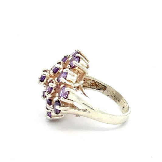 Ring aus 925 Sterling Silber mit synthetischem lila Stein – Juwelier Alen