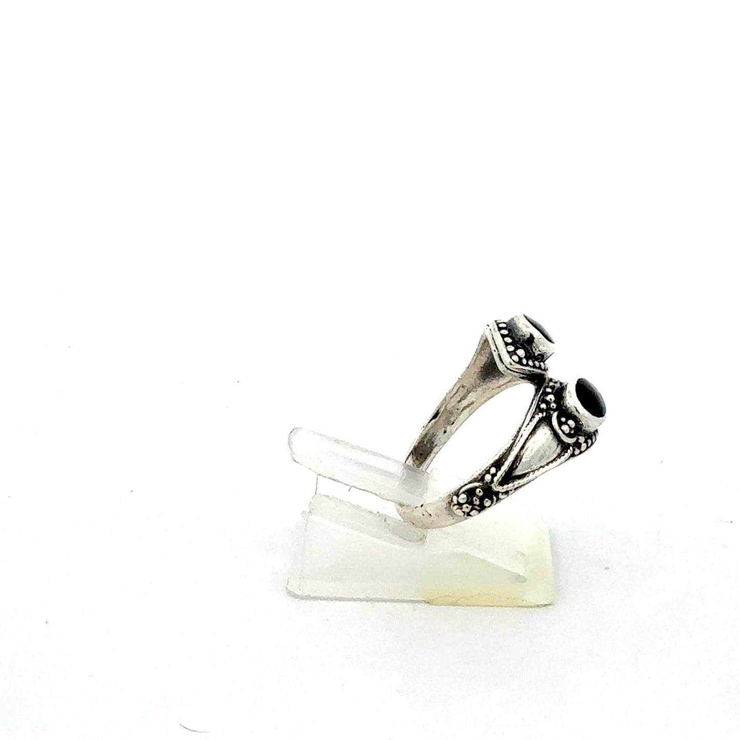 Ring aus 925 Sterling Silber mit 2 Onyx-Steinen – Juwelier Alen