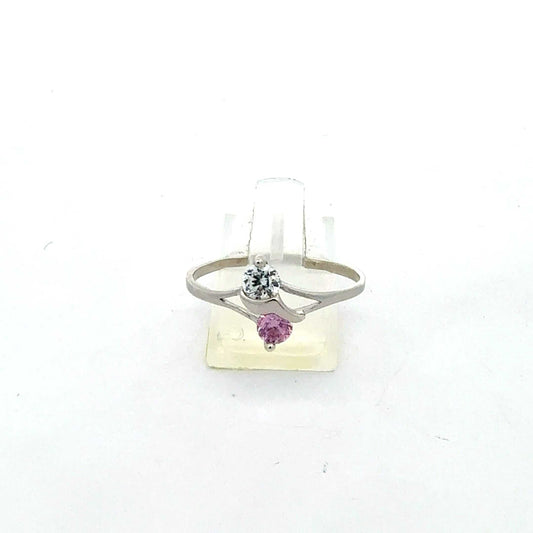 Feiner Ring aus 925 Sterling Silber mit synthetischem pinken Zirkonia – Juwelier Alen