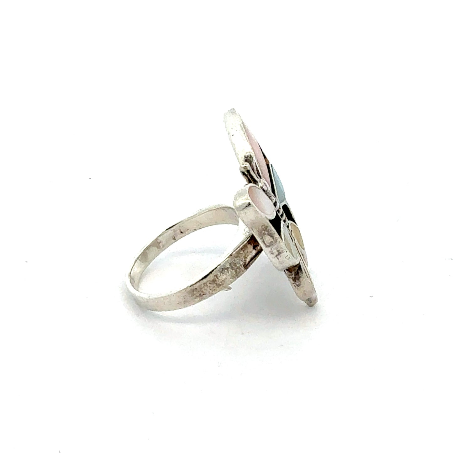 Silberring mit Schmetterling-Motiv Seitenansicht