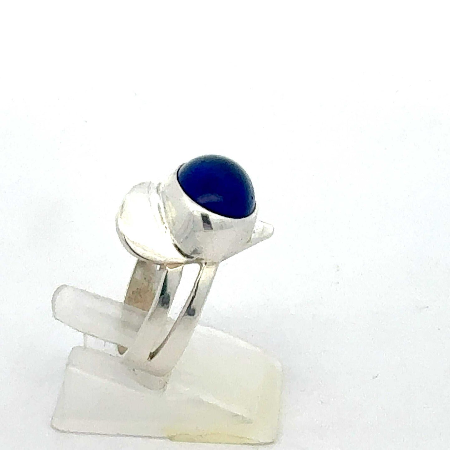 Ring aus 925 Sterling Silber mit blauem synthetischem Stein – Juwelier Alen