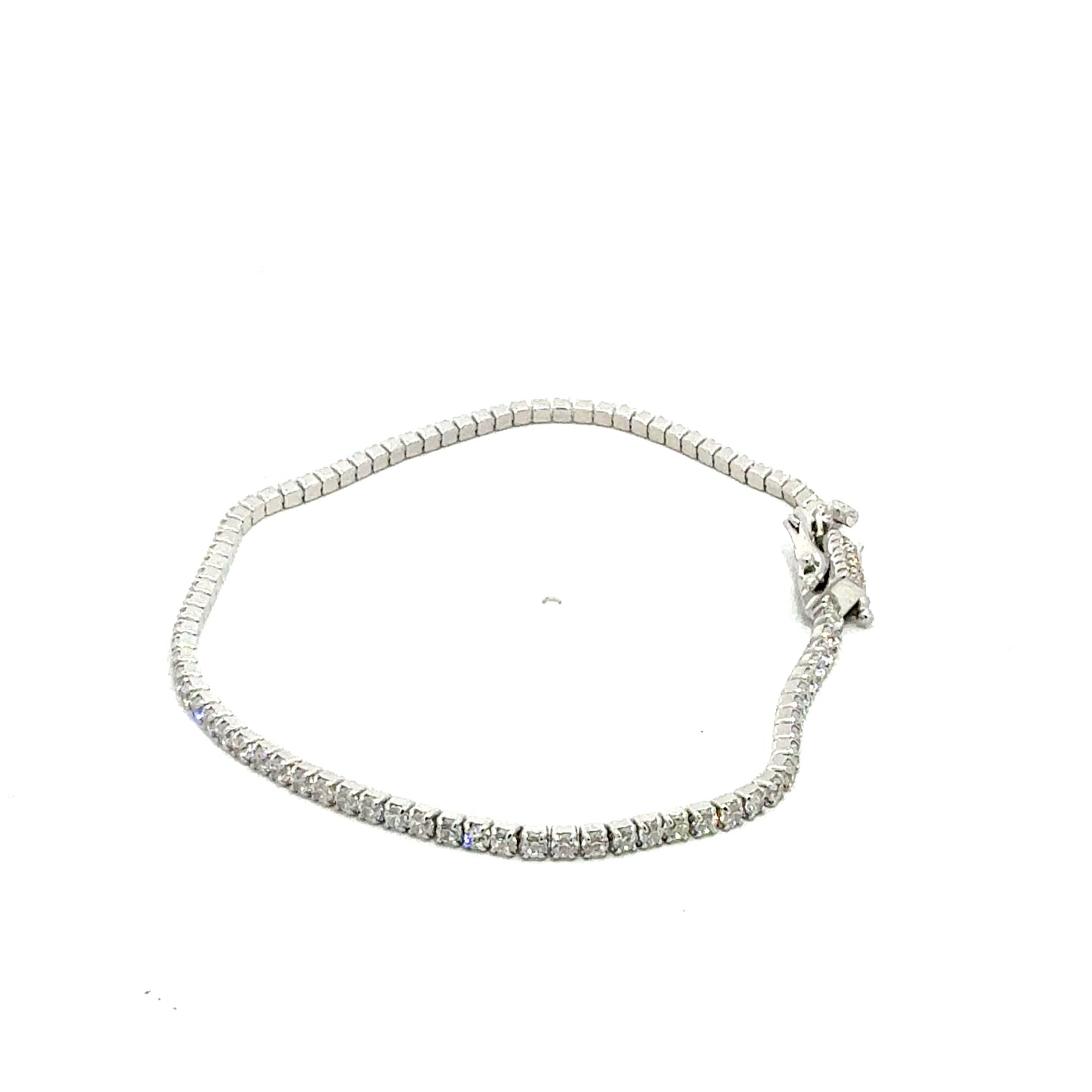 Silberarmband 925 – 4,15 g – 19 cm – komplett mit Zirkonia besetzt (Tennis-Armband) Armband Juwelier Alen