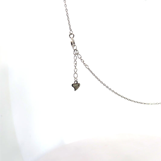 Silberkette 925 – 1,87 g – 46 cm – Sicherheitsnadel-Anhänger mit Zirkonia Halskette Juwelier Alen