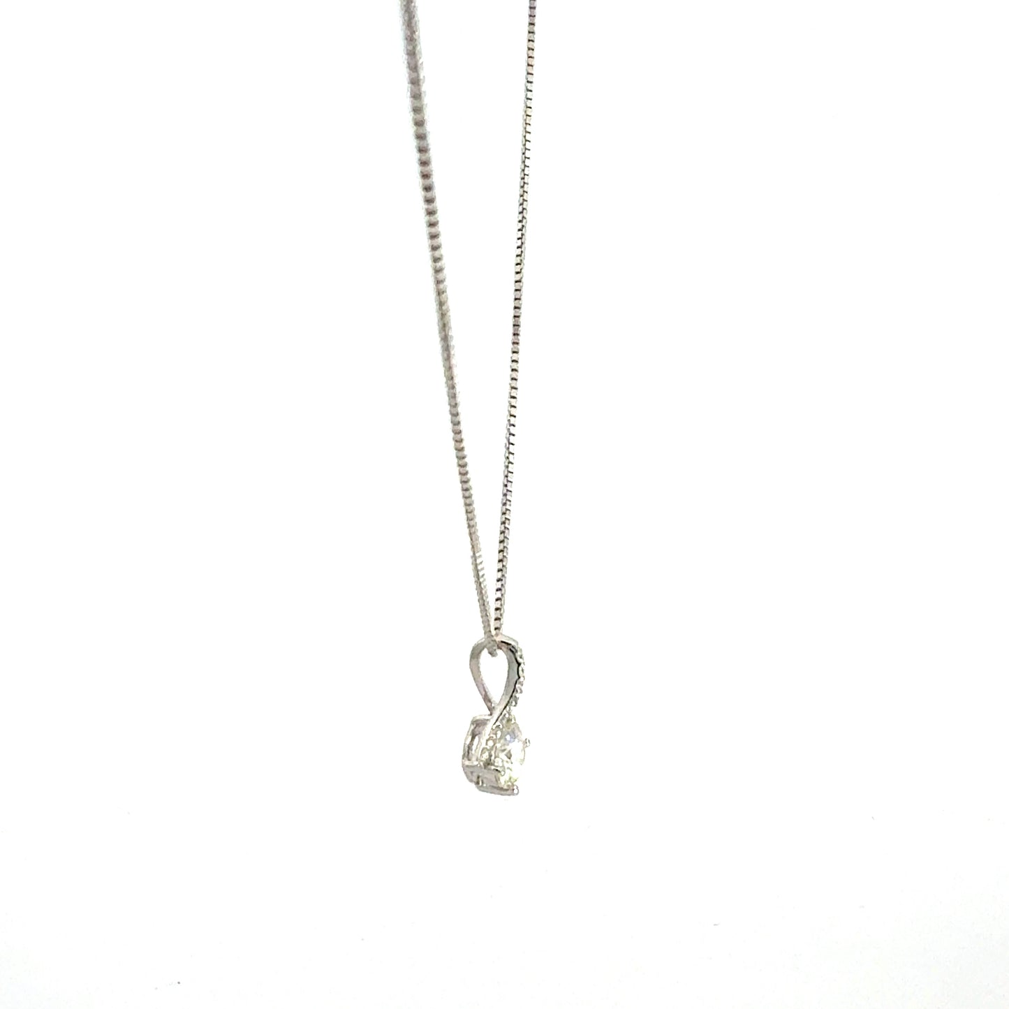 925 Silberkette mit Zirkonia Anhänger – 46 cm Damenkette Sterlingsilber Halskette Juwelier Alen