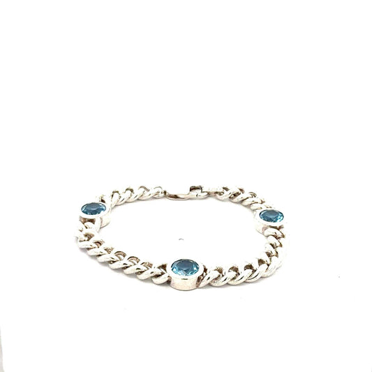 Elegantes Silberarmband – 1– mit blauen Steinen – Juwelier Alen