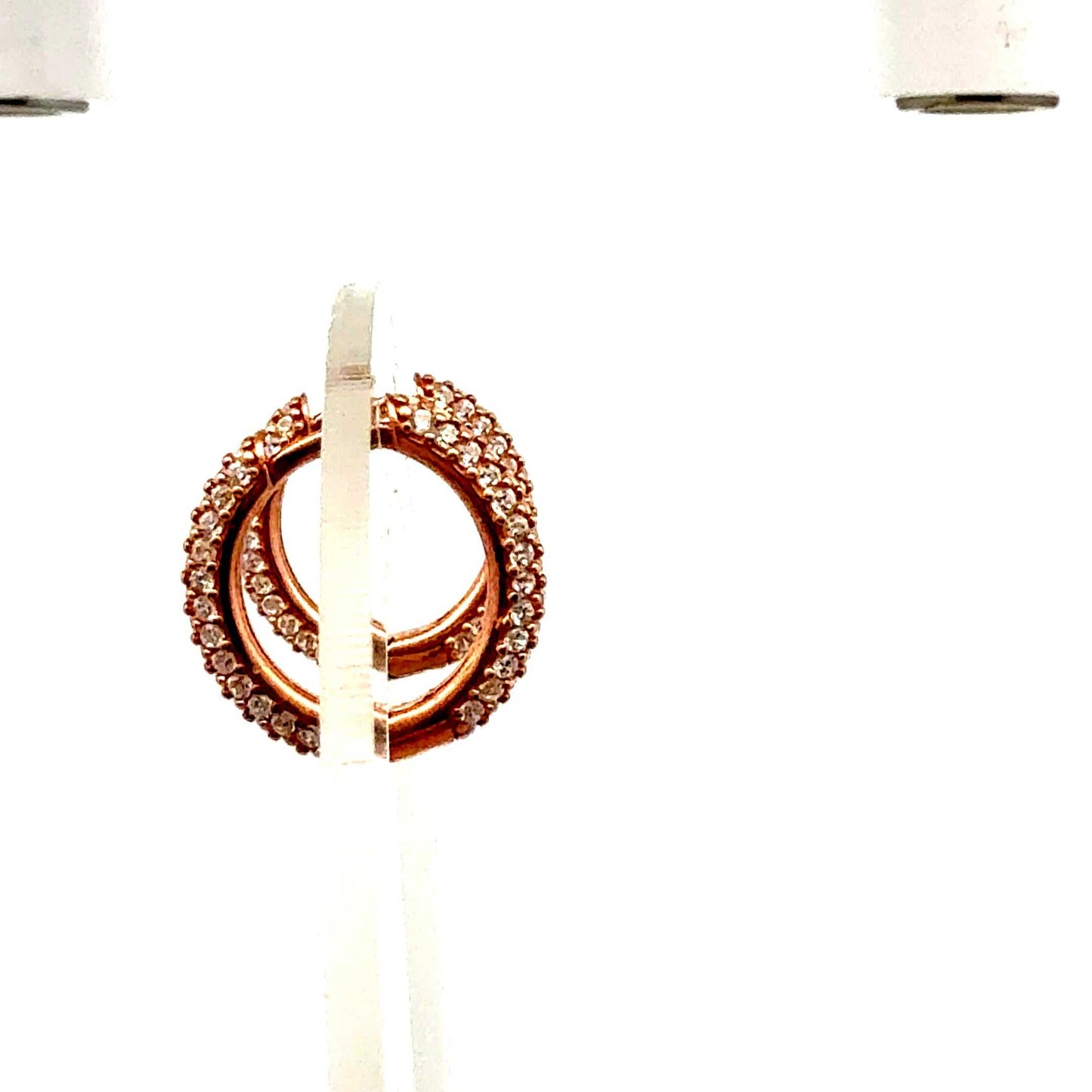 Rosévergoldete Silber-Creolen mit Zirkonia, voll besetzt mit Zirkonia – – Juwelier Alen