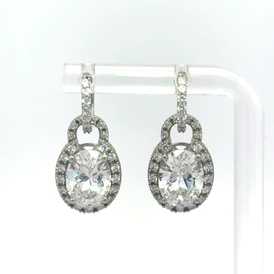 Silber Ohrringe 925 – 8,78 g – Voll besetzt mit Zirkonia – Zwei Tragemöglichkeiten Juwelier Alen