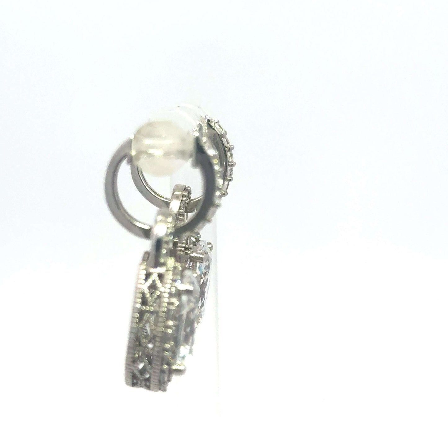 Silber Ohrringe vollbesetzt mit Zirkonia – Zwei Tragemöglichkeiten – Juwelier Alen