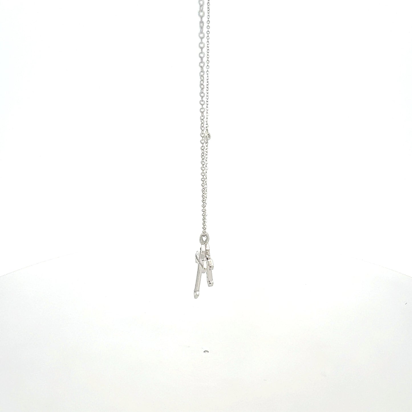 Silberkette 2,07 g – 925 – 46 cm – Zwei Kreuzanhänger Halskette Juwelier Alen