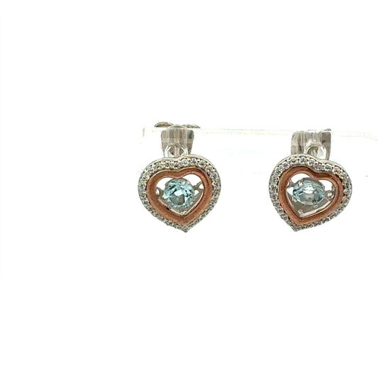 Silber Ohrringe Teil-Rosévergoldet – 925 – Stecker mit Zirkonia – Juwelier Alen