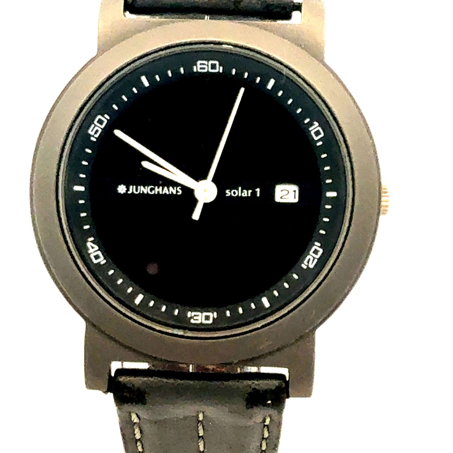 Junghans Solar 1 Titan Uhr mit originalem umweltfreundlichem Band und hoher Gangreserve, elegante Herrenarmbanduhr