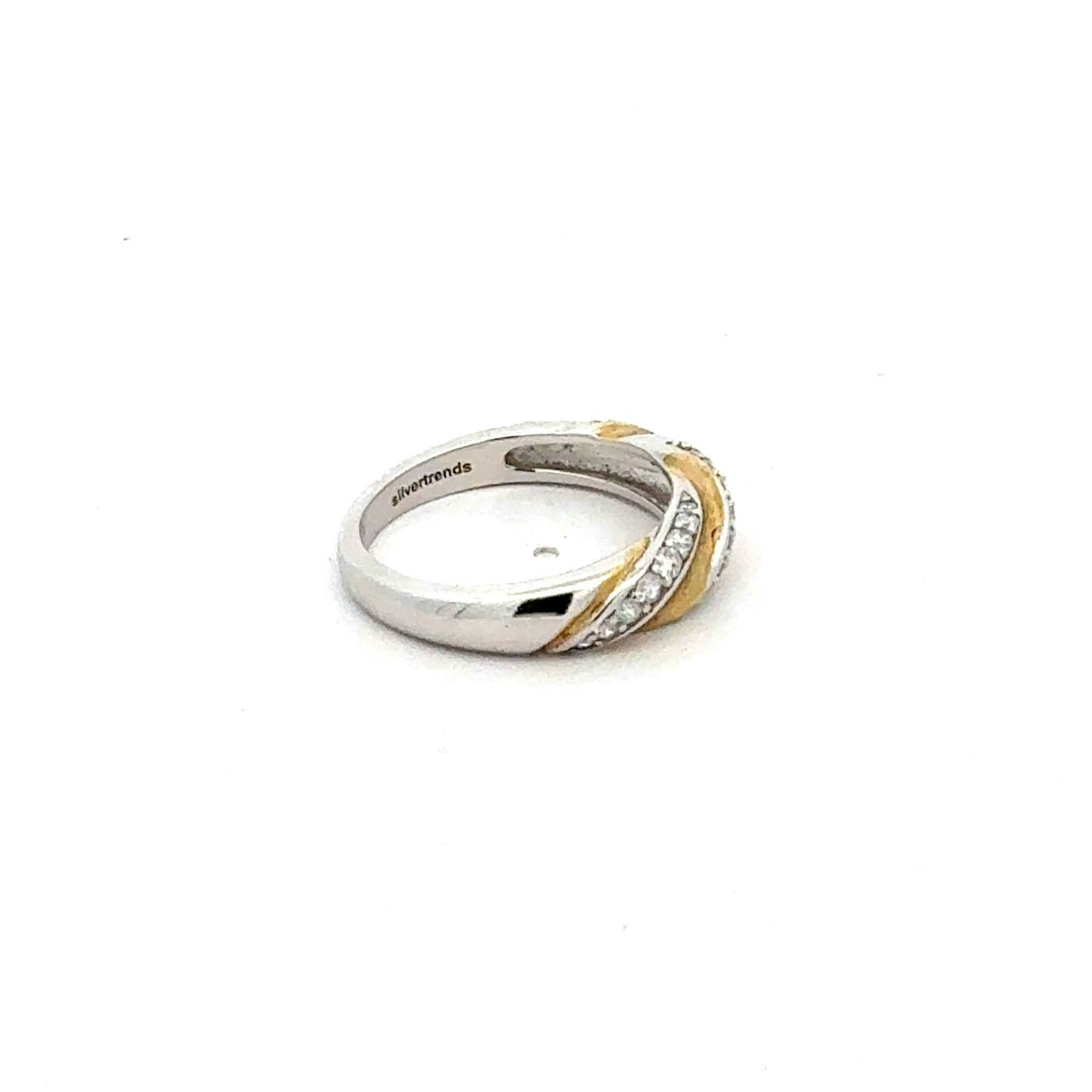 Silberring 925 – teilvergoldet mit Zirkonia – Juwelier Alen