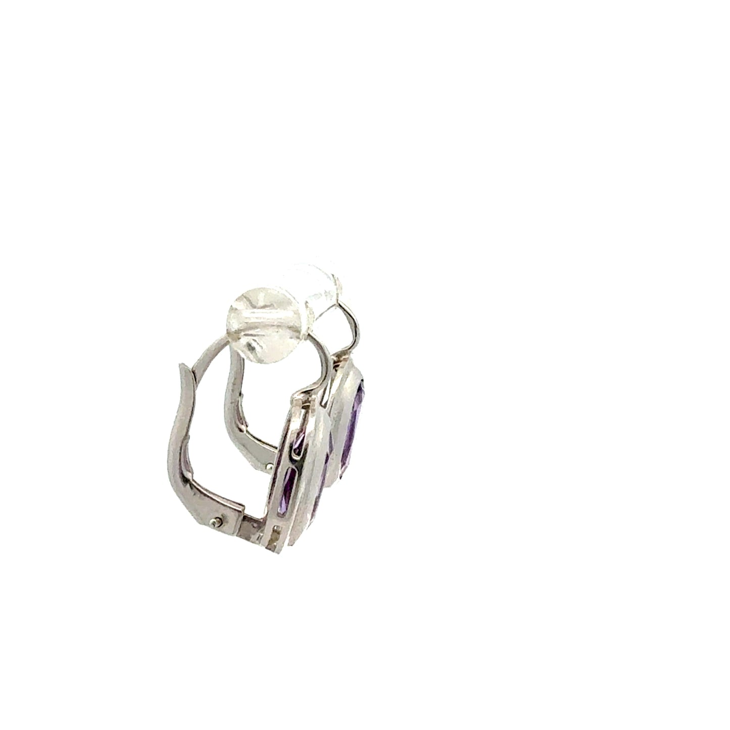 Ohrringe in 585 Weißgold mit Amethyst Ohrring Juwelier Alen